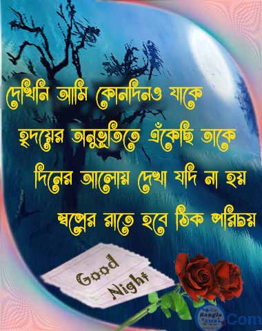 Good night and subho ratri status bangla